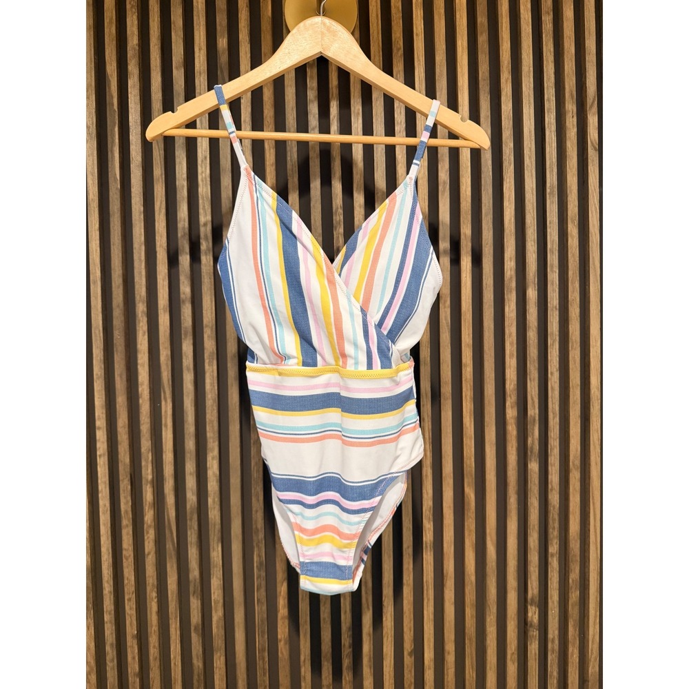 Sperry‎ Striped One Piece Swimsuit Sleeveless V Neck Women's Small